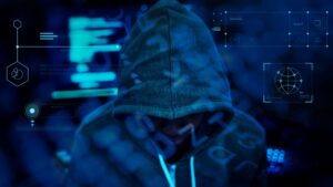 hacker working darkness
