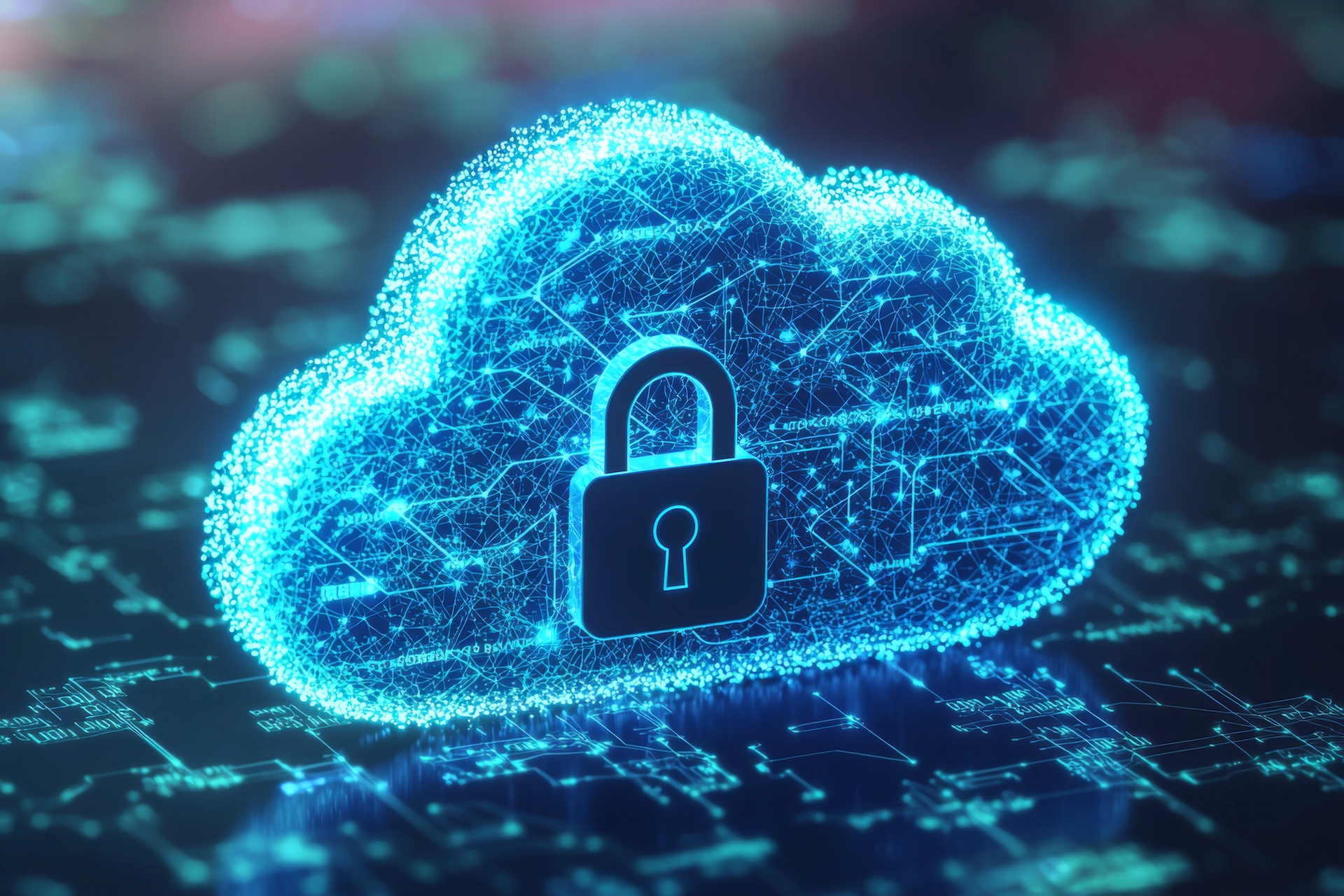 Illustration of Cloud Security Services Technology created with Generative AI